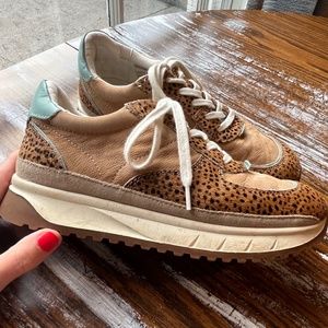 Madewell Kickoff Trainer Sneakers in Spot Dot Calf Hair and Nubuck